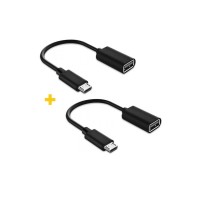 Перехідник OTG USB 2.0 AF to Micro 5P 0.11m 2PCS black XoKo (XK-AC130-BK2)