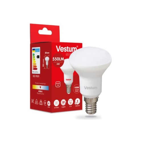 Лампочка Vestum R50 6W 4100K 220V E14 (1-VS-1402)