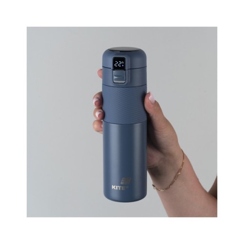 Термокружка Kite 1227 з термодатчиком 450 мл синій (K25-1227-2)