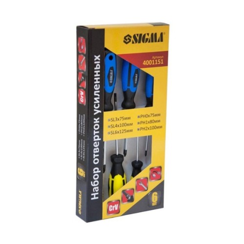 Набір викруток Sigma посилених під ключ 6шт CrV (4001151)