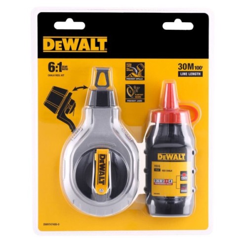 Шнур розміточний DeWALT 30м, в комплекті крейдяний порошок. (DWHT47408-0)