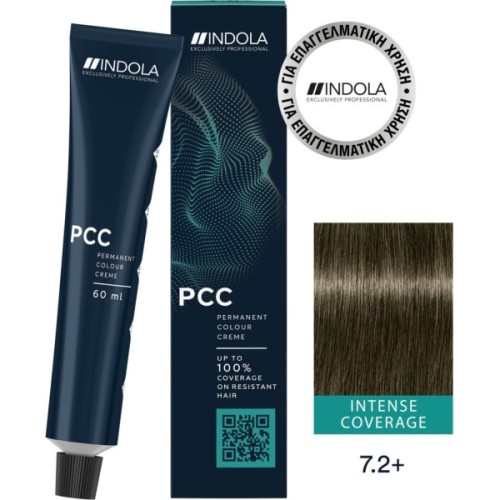 Фарба для волосся Indola Permanent Caring Color 7.2+ - Середньо-русявий перламутровий (4045787932928)
