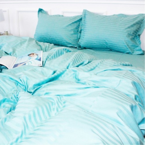 Постільна білизна MirSon SatinStripe 30-0015GreenWave 143х210 Полуторний (2200005253229)