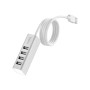 Концентратор HOCO USB 2.0 to 4xUSB Line machine HB1 Silver (6957531038146)