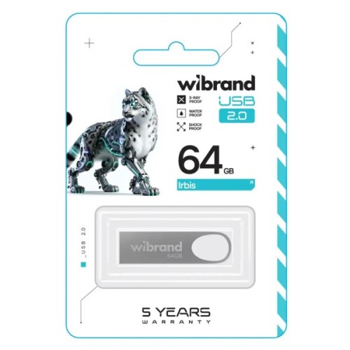USB флеш накопичувач Wibrand 64GB Irbis Silver USB 2.0 (WI2.0/IR64U3S)