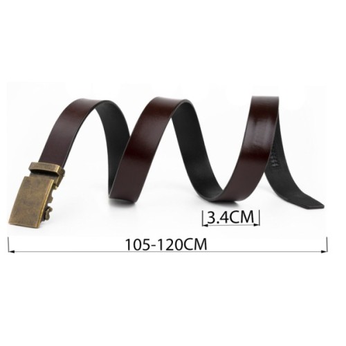 Ремінь Vintage Чоловічий з латунною пряжкою автомат Коричневий (20264)