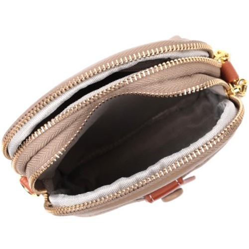 Сумка Vintage Трапеція жіноча з натуральної шкіри Бежева (22271)