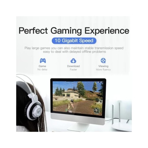 Патч-корд 1м, FTP cat 7 RJ-45 black Vention (ICABF)