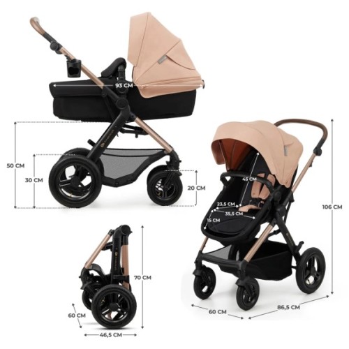 Коляска Kinderkraft 3 в 1 Moov 2 Air Sand Beige (KSMOOV02BEG0000) (5902533925773)