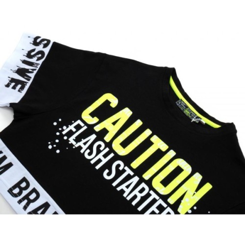 Футболка дитяча A-Yugi з капрі (7015-146G-black)