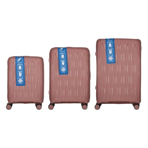 Набір валіз 2E M7979 (L+M+S) рожево-золотий (2E-PP-M7979-SET3-RG)