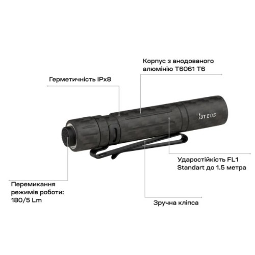 Ліхтар Olight I3T EOS Carbon Fiber