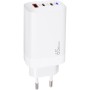 Зарядний пристрій XoKo 2xUSB-C PD65W + 1xUSB QC3.0 GaN white (XK-QC-630)