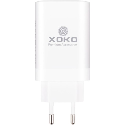 Зарядний пристрій XoKo 2xUSB-C PD65W + 1xUSB QC3.0 GaN white (XK-QC-630)