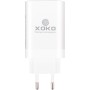 Зарядний пристрій XoKo 2xUSB-C PD65W + 1xUSB QC3.0 GaN white (XK-QC-630)