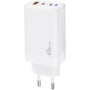 Зарядний пристрій XoKo 2xUSB-C PD65W + 1xUSB QC3.0 GaN white (XK-QC-630)