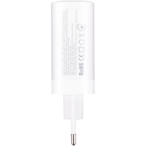 Зарядний пристрій XoKo 2xUSB-C PD65W + 1xUSB QC3.0 GaN white (XK-QC-630)