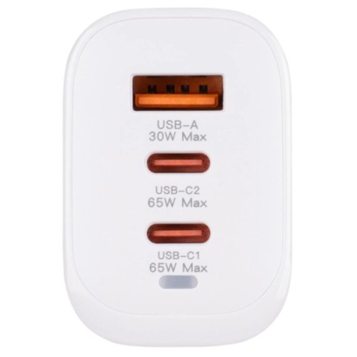 Зарядний пристрій XoKo 2xUSB-C PD65W + 1xUSB QC3.0 GaN white (XK-QC-630)