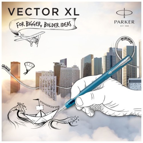 Ручка пір'яна Parker VECTOR 17 XL Metallic Teal CT  FP M (06 212)