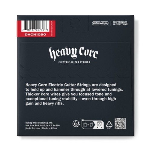 Струни для гітари Jim Dunlop Heavy Core Electric Guitar Strings (10-60) (DHCN1060-6)