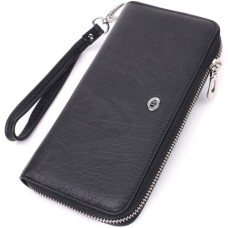 Гаманець ST Leather З натуральної шкіри Чорний (22562)