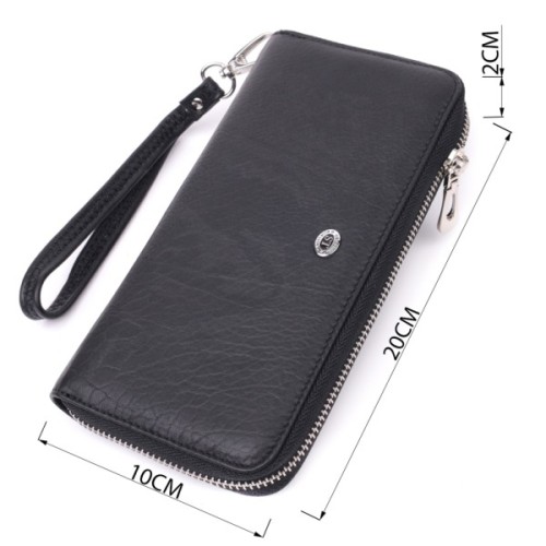 Гаманець ST Leather З натуральної шкіри Чорний (22562)