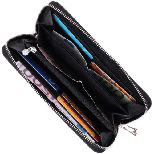 Гаманець ST Leather З натуральної шкіри Чорний (22562)