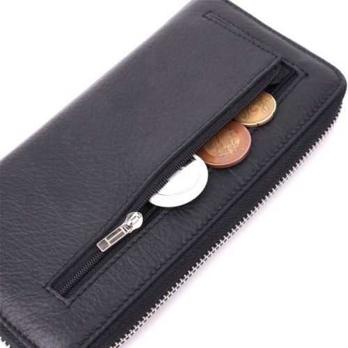 Гаманець ST Leather З натуральної шкіри Чорний (22562)