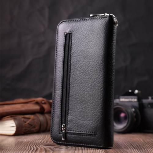 Гаманець ST Leather З натуральної шкіри Чорний (22562)