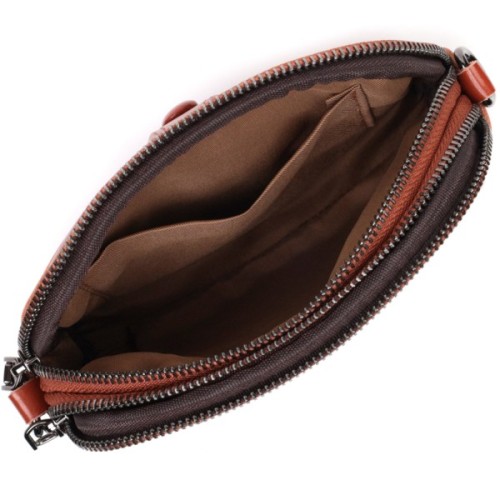 Сумка Vintage Глянцева Жіноча на кожен день з натуральної шкіри Коричнева (22419)