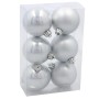 Ялинкова іграшка Chomik пластикові кульки 6 шт, 6 см, сріблясті (5900779893863_2)