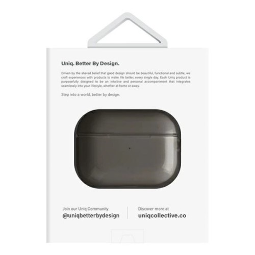 Чохол для навушників Uniq Glase AirPods Pro 2 gen Glossy Smoke (8886463683590)