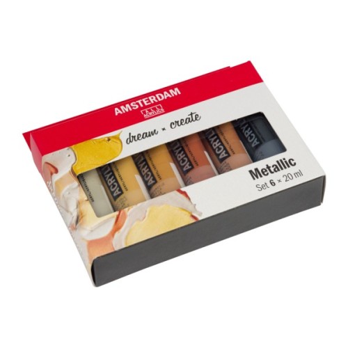 Акрилові фарби Royal Talens AMSTERDAM METALLIC, 6*20 мл (8712079451110)