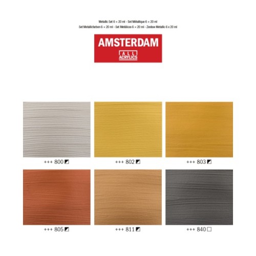 Акрилові фарби Royal Talens AMSTERDAM METALLIC, 6*20 мл (8712079451110)