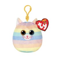 М'яка іграшка Ty брелок Squish-A-Boos Кішка Heather 12 см (39561)
