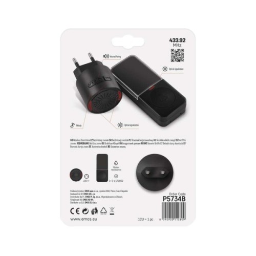 Дверний дзвінок EMOS бездротовий EMOS P5734B (P5734B)
