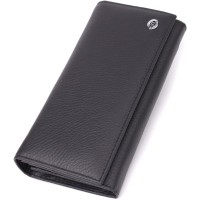 Гаманець ST Leather З натуральної шкіри Чорний (23097)