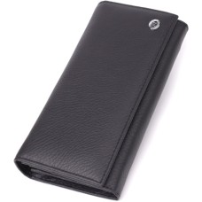 Гаманець ST Leather З натуральної шкіри Чорний (23097)
