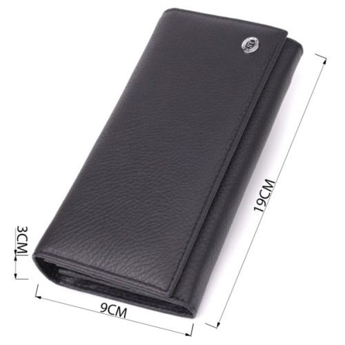 Гаманець ST Leather З натуральної шкіри Чорний (23097)