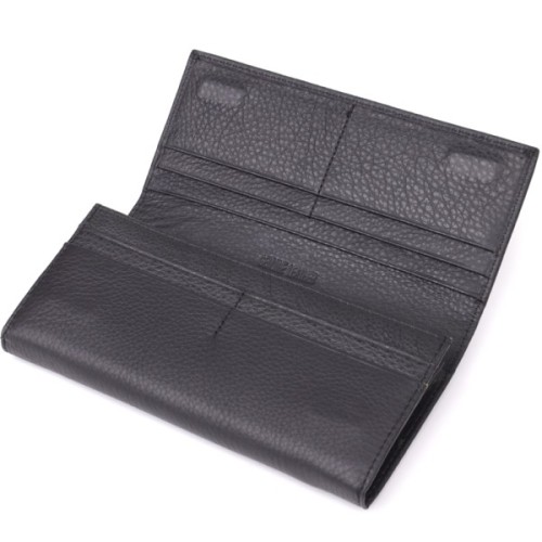 Гаманець ST Leather З натуральної шкіри Чорний (23097)