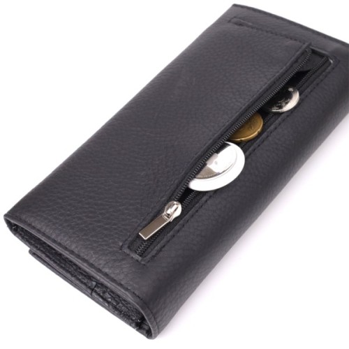 Гаманець ST Leather З натуральної шкіри Чорний (23097)