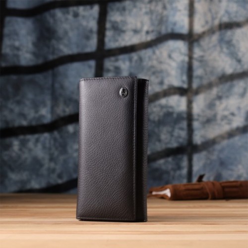 Гаманець ST Leather З натуральної шкіри Чорний (23097)