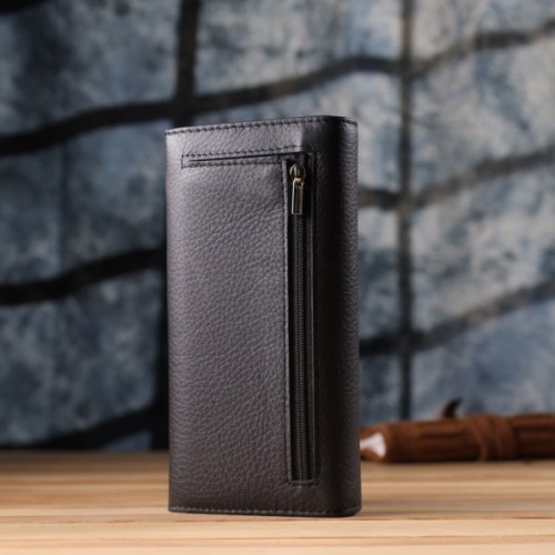 Гаманець ST Leather З натуральної шкіри Чорний (23097)