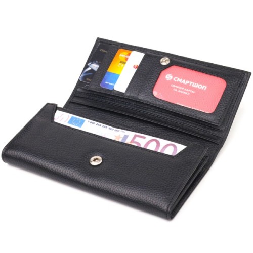 Портмоне Canpellini З натуральної шкіри Чорне (21529)