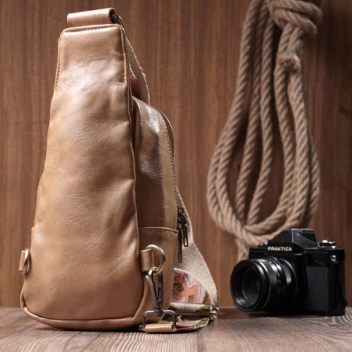 Сумка Vintage З екошкіри Світло-коричнева (22790)