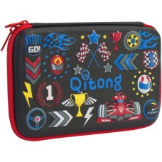 Пенал Cool For School з тисненням 1 відділення Чорний (QT-3992-Black)