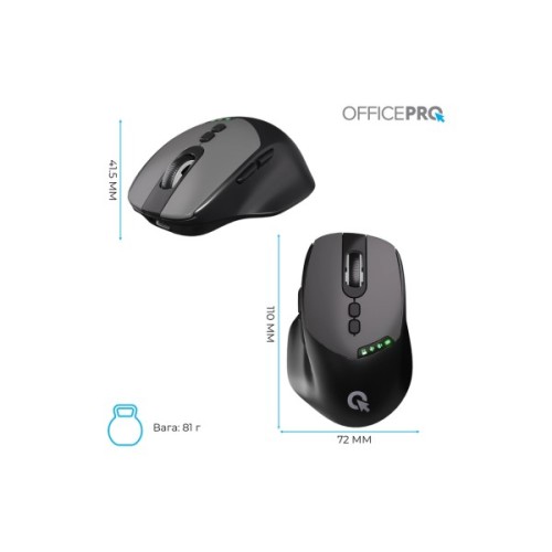 Мишка OfficePro M520B Wireless/Bluetooth Black (M520B)