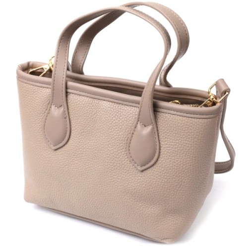 Сумка Vintage Жіноча з двома ручками з натуральної шкіри Бежева (22283)