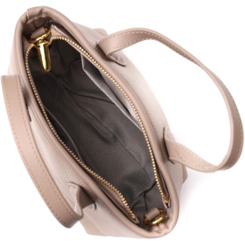 Сумка Vintage Жіноча з двома ручками з натуральної шкіри Бежева (22283)