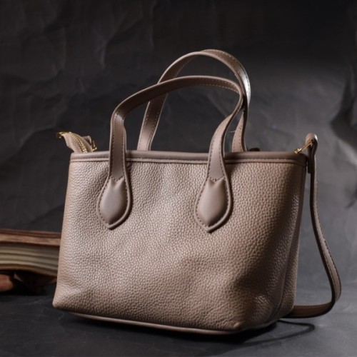 Сумка Vintage Жіноча з двома ручками з натуральної шкіри Бежева (22283)